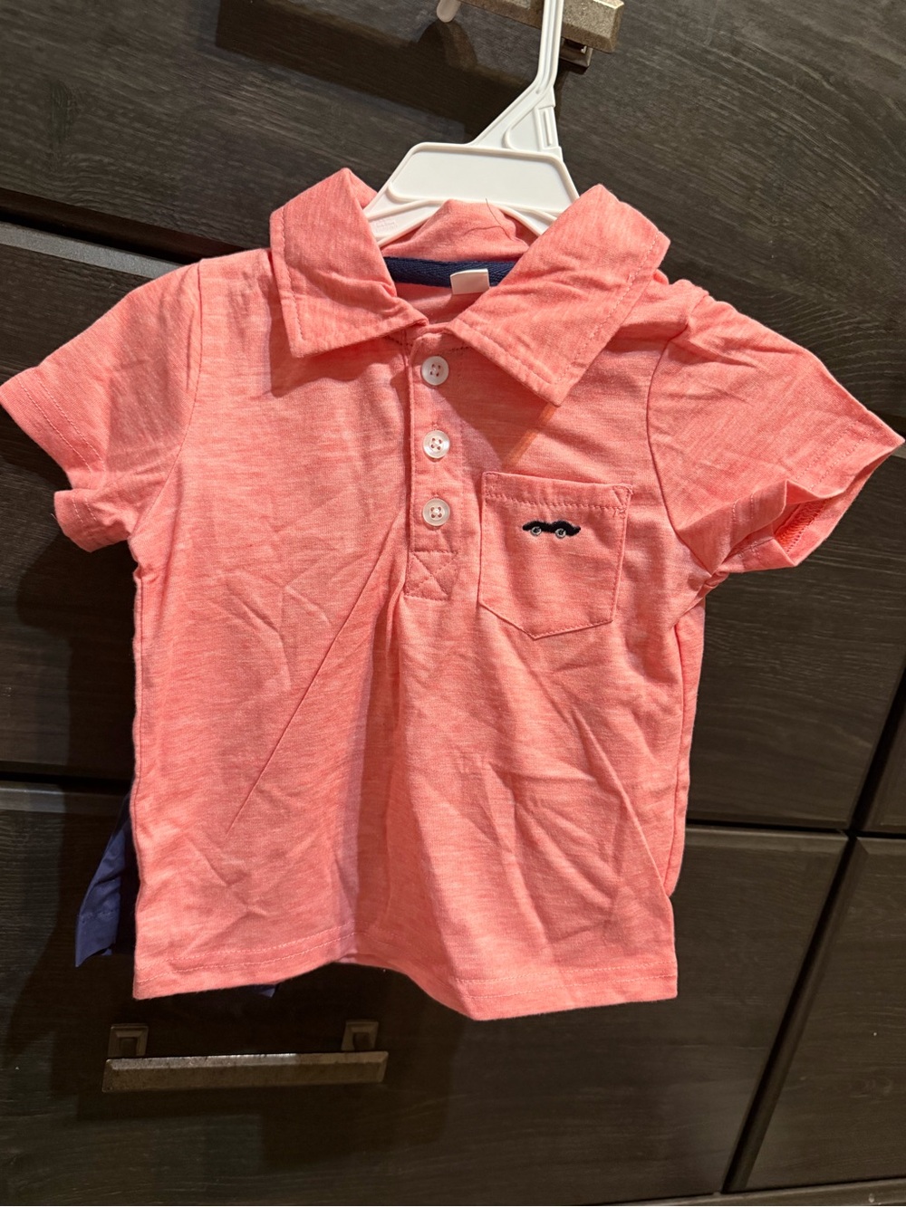 SHEIN Coral Pink Short Sleeve Polo with Pocket